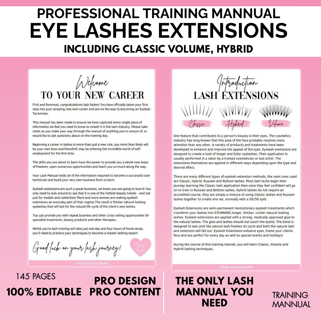 Eyelash Extension Course (Ebook) + Certificates